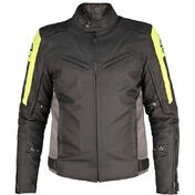 Motorcycle Jacket in OJ MOOD Black Yellow Gray Fabric