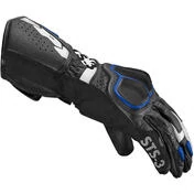 Spidi STS-3 Touring Leather Motorcycle Gloves Black Blue