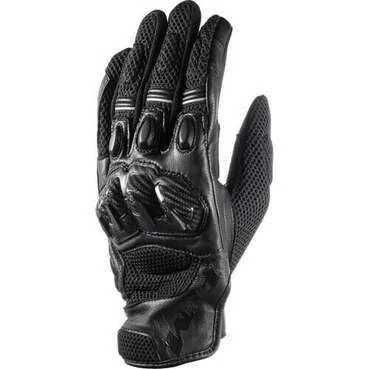 Ramair leather/textile glove short Black