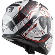 Full Face Motorcycle Helmet Double Visor Ls2 FF320 Stream Evo TACHO White Black Red