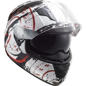 Full Face Motorcycle Helmet Double Visor Ls2 FF320 Stream Evo TACHO White Black Red
