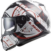 Full Face Motorcycle Helmet Double Visor Ls2 FF320 Stream Evo TACHO White Black Red