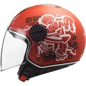 Jet Moto Helmet Ls2 OF558 SPHERE LUX Skater Matt Red