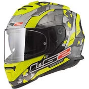 Ls2 FF800 STORM 2 CYBORG Full Face Motorcycle Мотошлем Fluo Yellow Gray