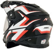 AFX FX-41DS AT Integral Motorcycle Helmet Black White Red