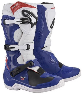 Alpinestars Moto Cross Enduro Boots TECH 3 White Blue Red