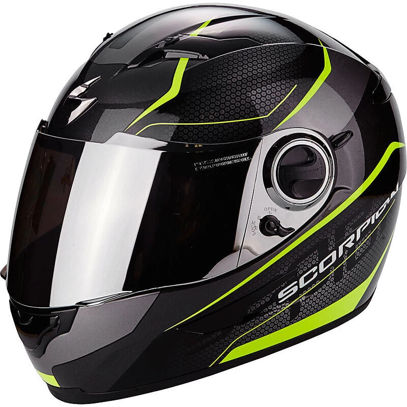 Full Scorpion Exo-490 Vision Black Yellow Мотошлем