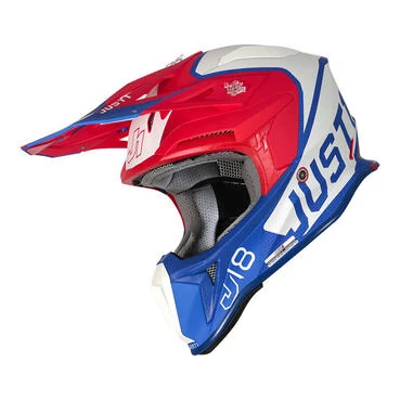 Just-1 J18 Mips Vertigo Мотошлем Blue White Red Синий