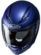 Full Face Helmet Fiber Double Visor Motorcycle HJC F70 Semi Opaque Blue Metallic