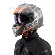 LS2 FF800 Storm II Racer Full Face Helmet Matt Titanium Orange