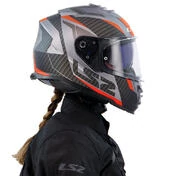 LS2 FF800 Storm II Racer Full Face Helmet Matt Titanium Orange