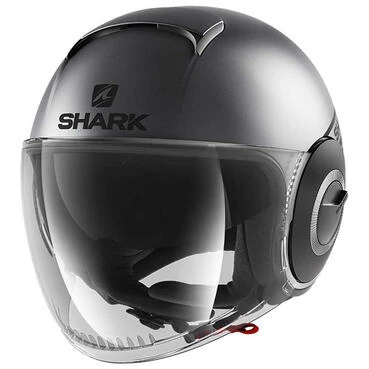 SHARK Nano Street Neon Mat Open Face Helmet Серо-черный
