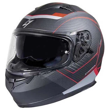 STORMER ZS-801 Miles Full Face Helmet Black / Red Metal Matt