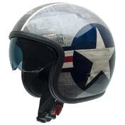 NZI Rolling 4 Sun Open Face Helmet Glossy Aeronautica Blue