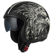 NZI Rolling 4 Sun Open Face Helmet Matt Boss Bone