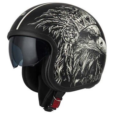 NZI Rolling 4 Sun Open Face Helmet Matt Boss Bone
