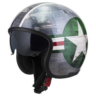 NZI Rolling 4 Sun Open Face Helmet Glossy Aeronautica Italiana