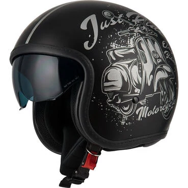 NZI Rolling 4 Sun Open Face Helmet Matt Bello Silver