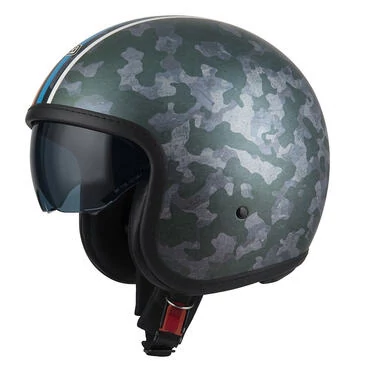 NZI Rolling 4 Sun Open Face Helmet Matt Mimetize Musgo