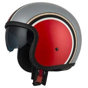 NZI Rolling 4 Sun Open Face Helmet Matt Diana Red / Platinum