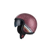 NZI Rolling 4 Sun Open Face Helmet Matt Linien Old Red