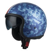 NZI Rolling 4 Sun Open Face Helmet Matt Mimetize Blue
