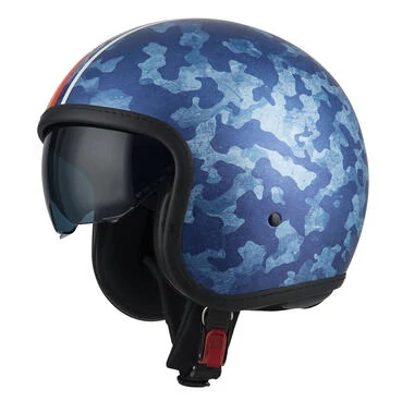 NZI Rolling 4 Sun Open Face Helmet Matt Mimetize Blue