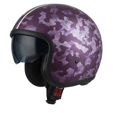 NZI Rolling 4 Sun Open Face Helmet Matt Mimetize Purple