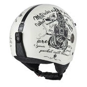 NZI Tonup Open Face Helmet Glossy Tank Bone