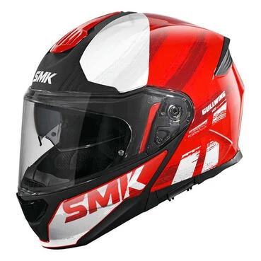 SMK Gullwing Tourleader Modular Helmet Glossy Red / White