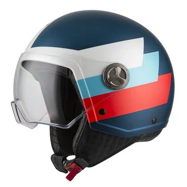 NZI Zeta 2 Open Face Helmet Matt Bandi Blue / Red