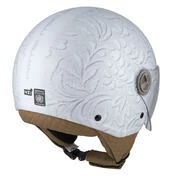 NZI Zeta 2 Open Face Helmet Matt Brocado White