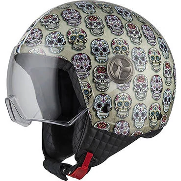 NZI Zeta 2 Open Face Helmet Glossy Mexican Skulls
