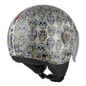 NZI Zeta 2 Open Face Helmet Glossy Mexican Skulls