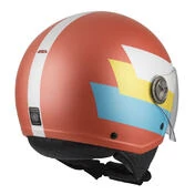 NZI Zeta 2 Open Face Helmet Matt Bandi Coral / Turquoise