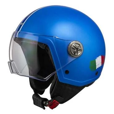 NZI Zeta 2 Open Face Helmet Matt Flusso Azzurro