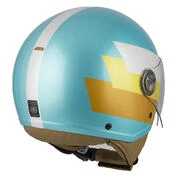 NZI Zeta 2 Open Face Helmet Matt Bandi Turquoise / Gold