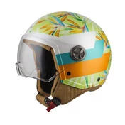 NZI Zeta 2 Open Face Helmet Matt Lime Leaves
