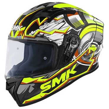 SMK Stellar Turbo Full Face Helmet Glossy Black / Yellow