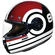 SMK Retro Ranko Full Face Helmet White / Black / Red