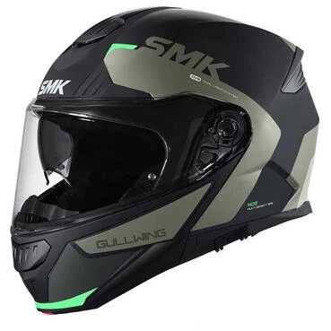 SMK Gullwing Kresto Modular Helmet Matt Black / Green