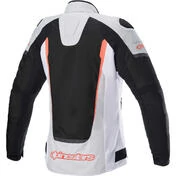 Women's Motorcycle Jacket in Alpinestars Stella T-JAWS v3 Waterproof Fabric Ice Gray Black White