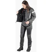Trigonis-Air Women's Sport Fabric Motorcycle Jacket Dark Gray White