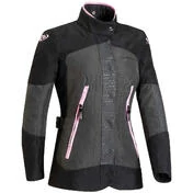 Woman Motorcycle мотокуртка In Ixon BLOOM Anthracite Black Pink Fabric