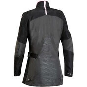 Woman Motorcycle Jacket In Ixon BLOOM Anthracite Black Pink Fabric