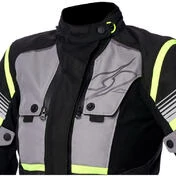 Woman Motorcycle Jacket in Spyke EQUATOR Dry Tecno LADY Fabric Gray Black Yellow Fluo