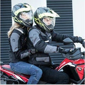 Woman Motorcycle Jacket In Hevik Touring STELVIO Lady Ligth Black Yellow Fabric