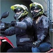 Woman Motorcycle Jacket In Hevik Touring STELVIO Lady Ligth Black Yellow Fabric