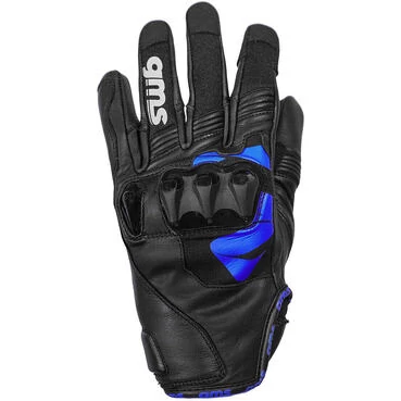 GMS CURVE Black Blue Leather Motorcycle мотоперчатки