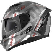 Integral Motorcycle Helmet Nolan N60-6 WHEELSPIN 058 Matt Black Red